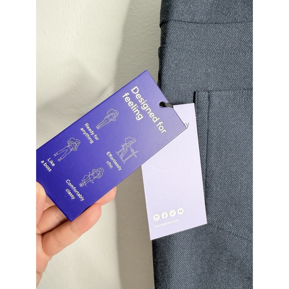 Honeylove EverReady Pant Stormy Blue Medium Office Career Wear Minimalist - Picture 6 of 9